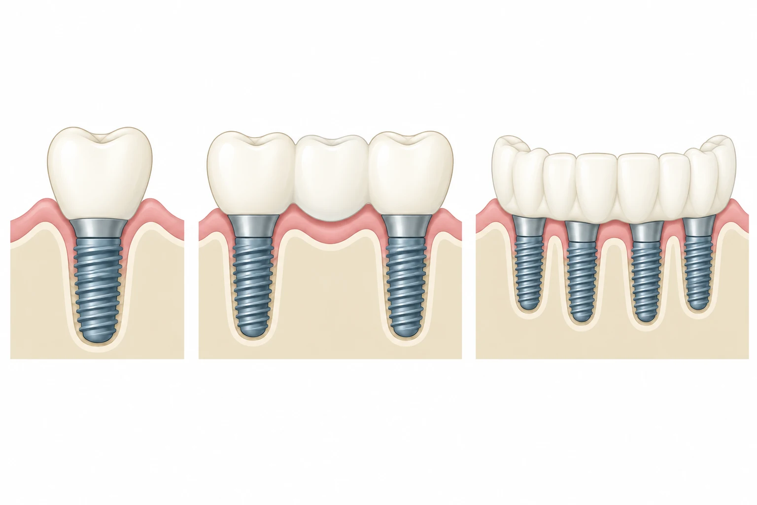 Un implant porte une couronne.